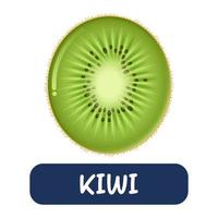 vecteur de kiwi de dessin animé isolé sur fond blanc