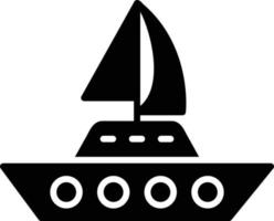 icône de glyphe de yacht vecteur
