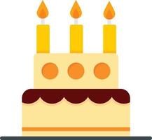 icône plate de gâteau d'anniversaire vecteur