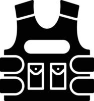 icône de glyphe de veste pare-balles vecteur