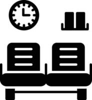 icône de glyphe de salle d'attente vecteur
