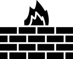 icône de glyphe de pare-feu vecteur