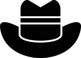 icône de glyphe de chapeau de cowboy vecteur