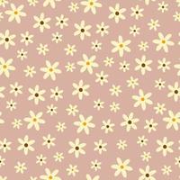 motif floral rose mignon sans couture. impression vectorielle botanique avec marguerites. fond textile avec des fleurs. vecteur