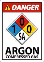 nfpa danger argon gaz comprimé signe 1-0-0-sa vecteur