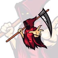 grimm reaper crâne hurlant esports mascotte jeu vecteur