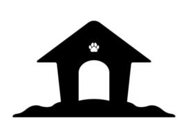 silhouette de maison de chien, illustration de refuge pour animaux de compagnie. vecteur