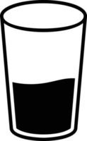 icône de glyphe de verre d'eau vecteur