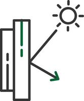 ligne de réflexion spéculaire bicolore vecteur