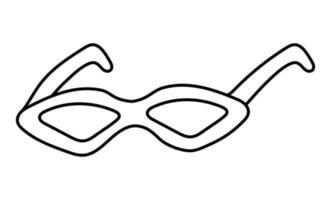 illustration de dessin animé mignon dessiné à la main de lunettes de soleil. protection solaire ou icône ou impression d'accessoire de voyage. isolé sur fond blanc. vecteur