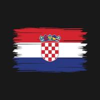 pinceau drapeau croatie. drapeau national vecteur