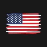 pinceau drapeau américain. drapeau national vecteur