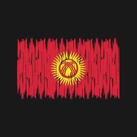 coups de pinceau du drapeau du kirghizistan. drapeau national vecteur