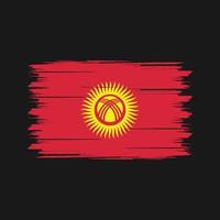 pinceau drapeau kirghizistan. drapeau national vecteur