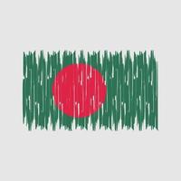 coups de pinceau du drapeau du bangladesh. drapeau national vecteur
