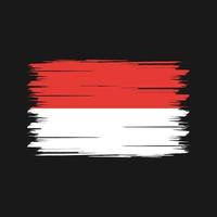 pinceau drapeau indonésien. drapeau national vecteur