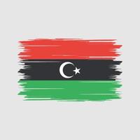 pinceau drapeau libyen. drapeau national vecteur