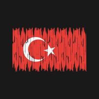 coups de pinceau du drapeau de la turquie. drapeau national vecteur