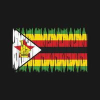 coups de pinceau du drapeau du zimbabwe. drapeau national vecteur