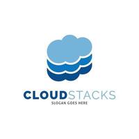 cloud stacks icône vector logo modèle illustration design