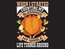 fichier vectoriel de conception de t-shirt de thanksgiving