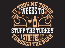 fichier vectoriel de conception de t-shirt de thanksgiving