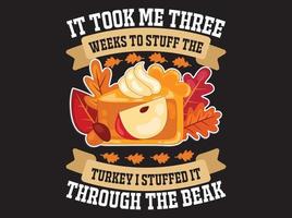 fichier vectoriel de conception de t-shirt de thanksgiving