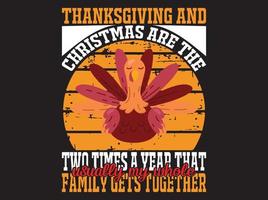 fichier vectoriel de conception de t-shirt de thanksgiving