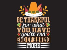 fichier vectoriel de conception de t-shirt de thanksgiving