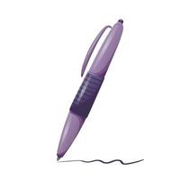 illustration de dessin animé de vecteur d'un stylo à encre automatique ou à bille pour écrire ou dessiner avec une recharge à l'intérieur. papeterie pour l'école ou le bureau.