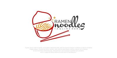 modèle d'icône de conception de logo de nouilles chinoises. illustration vectorielle de ramen japonais vecteur