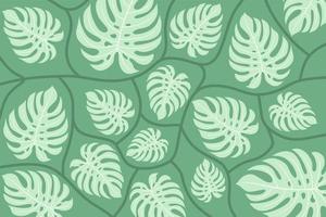 fond d'écran de feuilles tropicales, motif de feuilles de la nature avec concept d'art dessiné à la main pour les tissus, les imprimés, les couvertures, les bannières, les invitations et plus encore vecteur