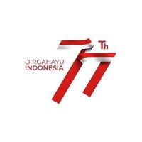 77e logo de la fête de l'indépendance de l'indonésie. dirgahayu se traduit par longévité ou longue vie vecteur