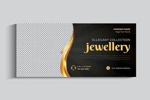 modèle de conception de bannière de couverture d'entreprise de bijoux. ornement en or sur les médias sociaux vecteur