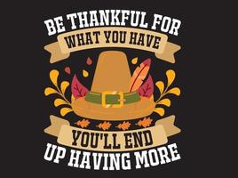 fichier vectoriel de conception de t-shirt de thanksgiving