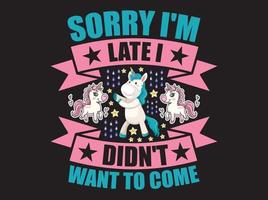 fichier vectoriel de conception de t-shirt licorne