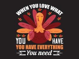 fichier vectoriel de conception de t-shirt de thanksgiving