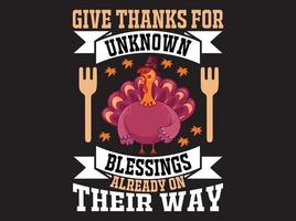 fichier vectoriel de conception de t-shirt de thanksgiving