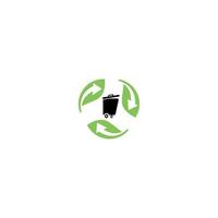 illustration d'icône vectorielle de logo de signe de recyclage de tasse. tendance de style plat illustration vectorielle de conception de logo moderne vecteur