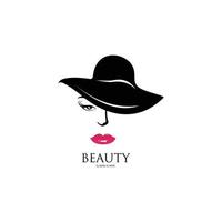 logo de beauté avec fond blanc, icône de concept de logotype de cheveux spa cosmétiques salon de beauté. vecteur