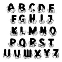 alphabet majuscule mignon avec gemme. belle conception de lettre pour la décoration. illustration vectorielle sur le lettrage. vecteur