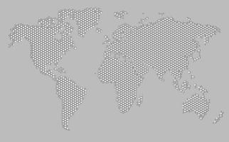 forme hexagonale de la carte du monde