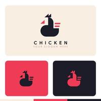 création de logo de poulet minimaliste simple vecteur