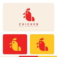 création de logo de poulet minimaliste simple vecteur