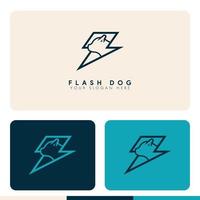 création de logo simple et minimaliste pour chien flash storm vecteur