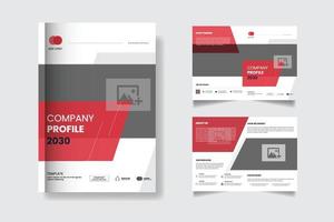 conception de modèle de brochure de profil d'entreprise à deux volets vecteur
