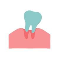 la dent est retirée dans la cavité buccale. dessin animé mignon d'illustration vectorielle de concept de dent de cavité. traitement dentaire par un dentiste. vecteur