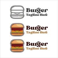 logo de restauration rapide burger simple vecteur