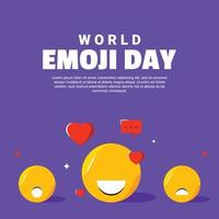 fond de conception de la journée mondiale des emoji pour le moment de salutation vecteur