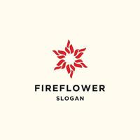modèle de conception d'icône de logo de fleur de feu vecteur